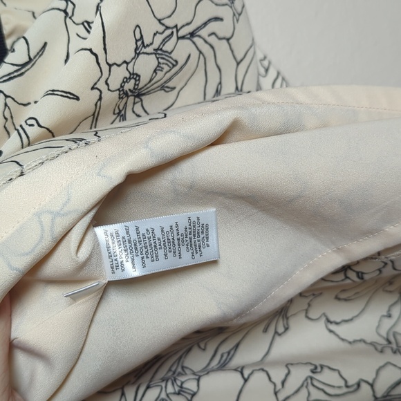 LOFT Cream and Black Floral Midi Dress Size XS - Picture 8 of 10